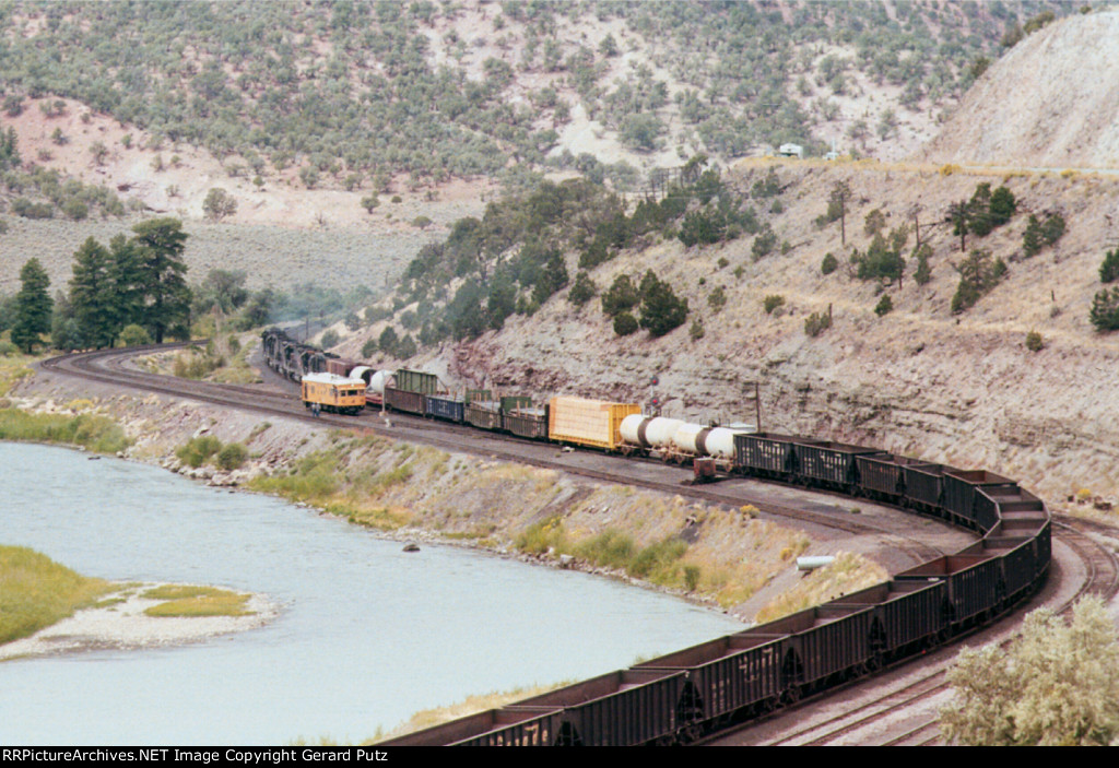 w/b D&RGW Freight and Empty Coal Hoppers Train